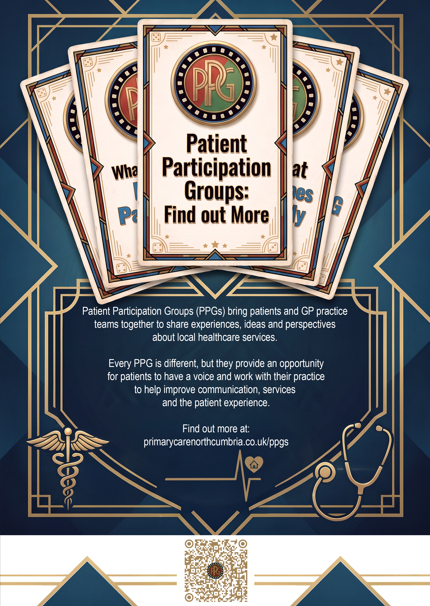 A thumbnail of a PPG poster which can be downloaded by GP Practice teams. Any written information of any use on this poster is also on this webpage.