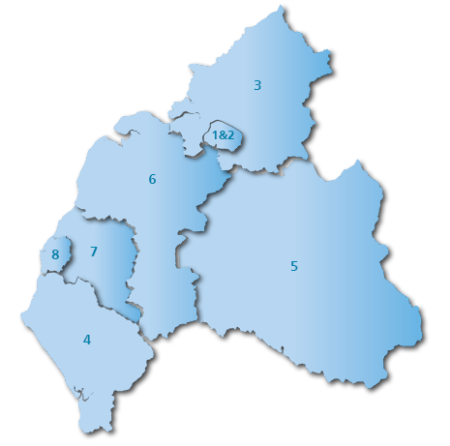 Map showing the areas of the Primary Care Network Areas in North Cumbria